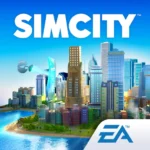 SimCity BuildIt Cityscape with SimCash Icons