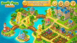 Family Farm Seaside unlimited money coins and gems in game interface