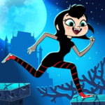 Mavis jumping through Hotel Transylvania Adventures MOD APK castle